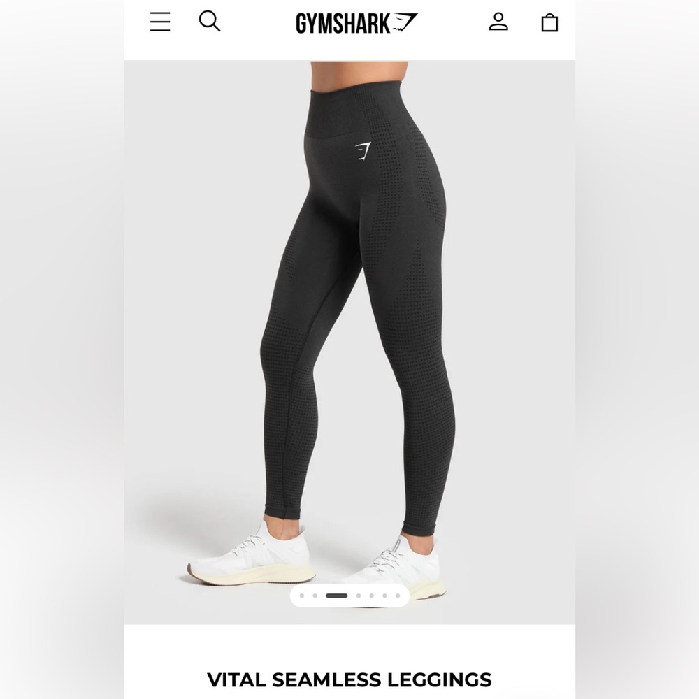 Gymshark Vital Seamless 2.0 Leggings Womens XL in Black Marl. NWT